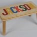 Name Puzzle Step Stool / Bench - Handcrafted Wooden and Custom Personalized up to 8 letters.