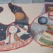 DAISY KINGDOM Blue Jean Teddy Bib Fabric Panel, 7 bibs ready to sew