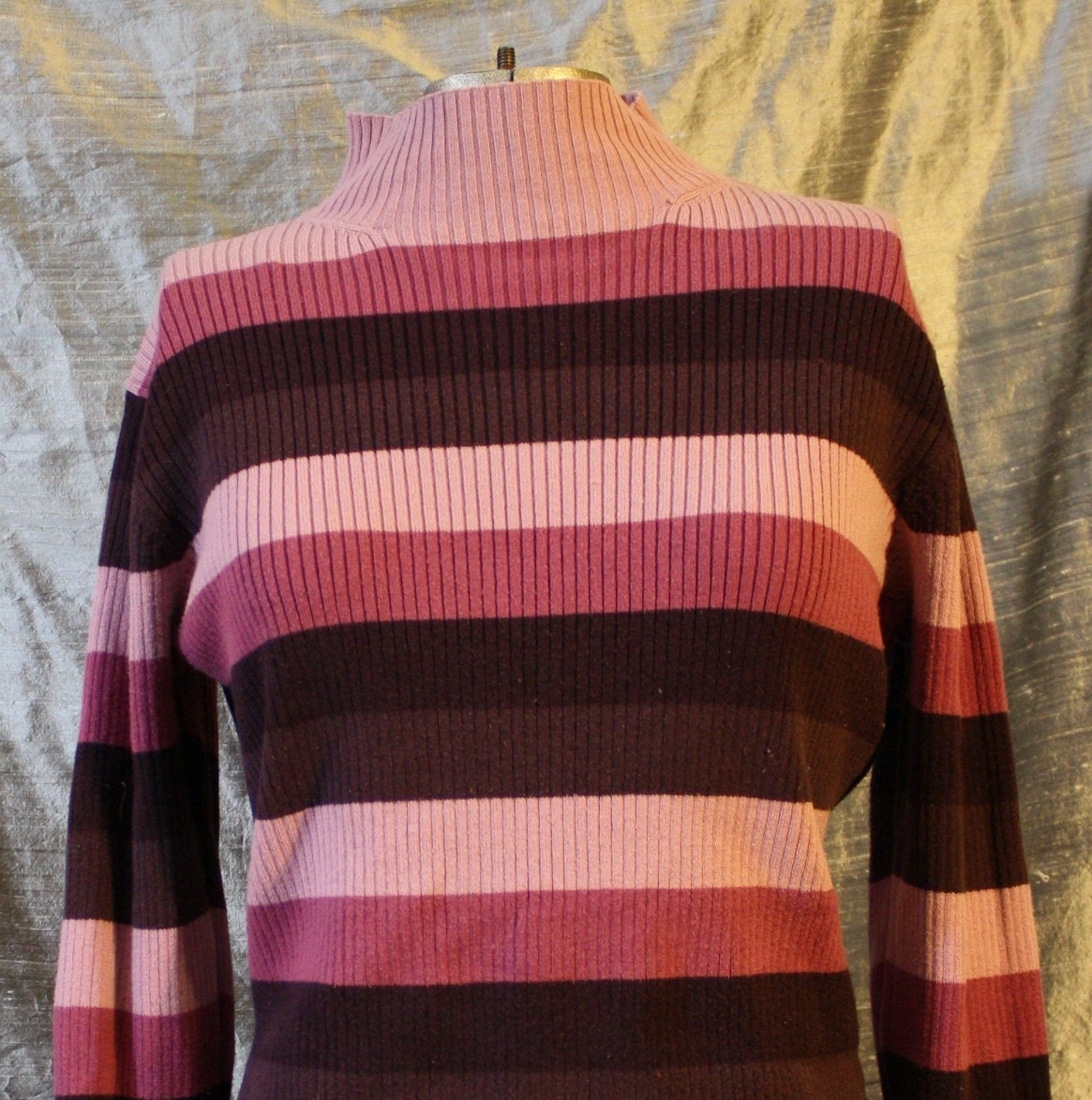 Purple and Pink Striped Sweater by eveningangel on Etsy