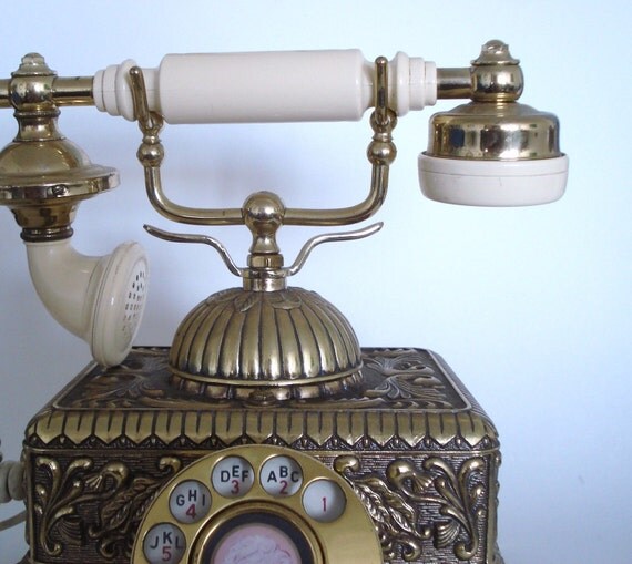 Items similar to Fancy Vintage Rotary Phone Gold Victorian French