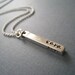 The Swivel Bar..... Solid Sterling Silver Hand Stamped Necklace