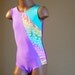 READY to ship SALE 10% OFF - Purple Gymnastics/Dance Leotard with Bright Animal Print Inset Size 3T