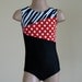 Gymnastics Dance Leotard - Black / Polka Dots and Zebra Inset Size 2T - C7