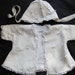 Soft Ivory Satin Baby Jacket and Bonnet Set