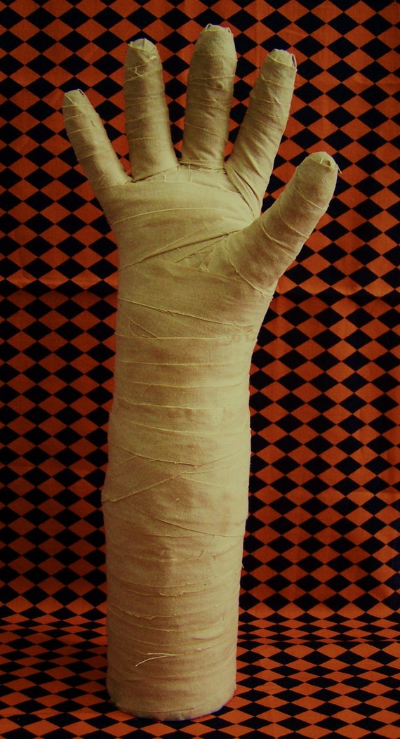 Items similar to Grungy Primitive Halloween Mummy Hand Decoration Right