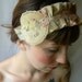 antique lace ruffled shabby chic light beige soft pink romance eco OOAK jersey headband necklace collar
