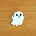 Laser Cut Acrylic Brooch White Ghost Cute