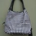 Classy 80s-does-60s Mod checkerboard monochrome handbag - vegan