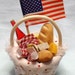Red, white and blue mini picnic basket