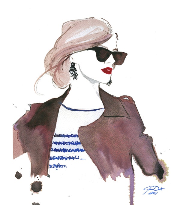 Items similar to Watercolor Fashion Illustration - The Prep print on Etsy