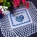 Blue heart doily