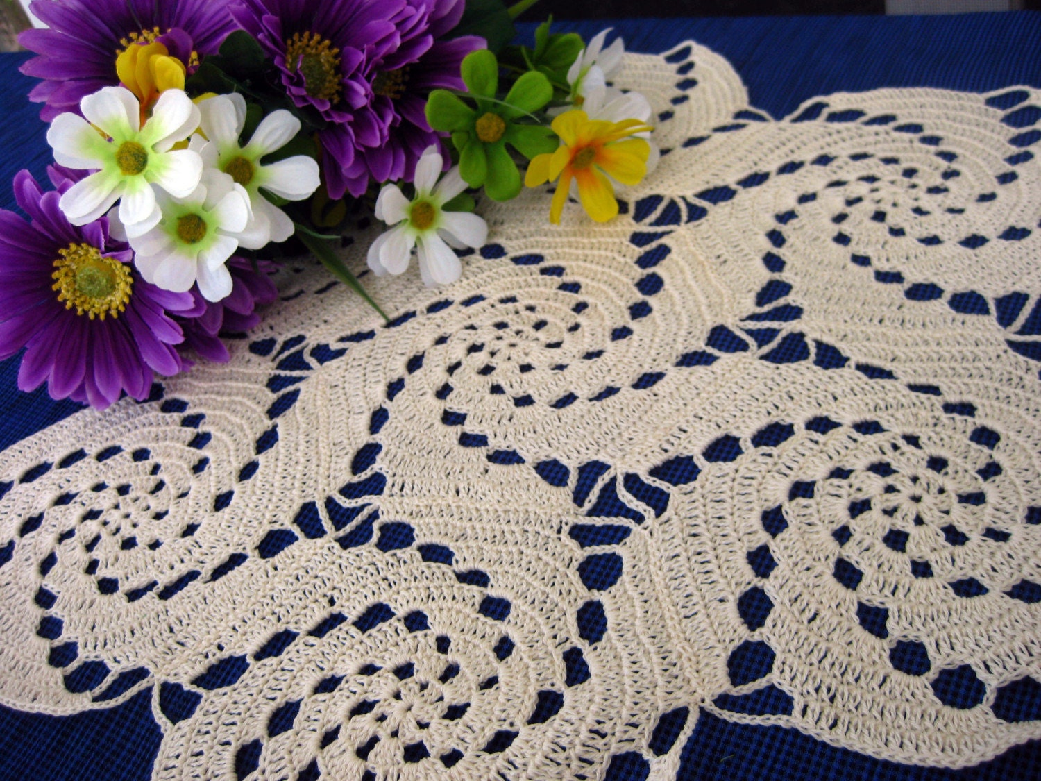 Crochet swirl doily