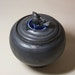 Gun Metal Black Lidded Jar with a Bird in a Recycled Glass Puddle