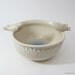 Snowflake Bowl - Winter White with Love Birds and Recycled Blue Glass Puddle