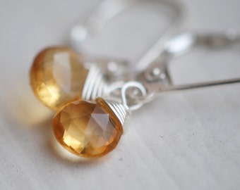 November Birthstone, Citrine Earrings, CANDY DROP EARRINGS in Citrine.