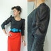 80's Vintage Black and Silver Sparkly Metallic Blouse Sheer Puff Mutton Sleeve Scoop Neck