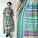 Vintage 70's Striped Calico Floral Polka Dot Zig Zag Aztec & Fruit Print Caftan Dress Maxi Length Boho