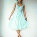 50's Semi Sheer Powder Blue Floral Lace Vintage Slip Dress