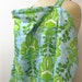 Nursing Apron Cover for Breastfeeding Lime and Blue Leafy Floral Print