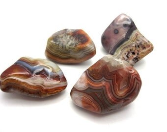 Crazy Lace Agate Tumbled Stone, Rock Hound, Pocket Stones, Minerals, Crystals Stones, Heart Chakra, Wire Wrap