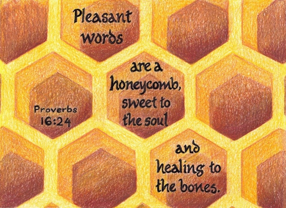 Items similar to bible verse print- honeycomb 