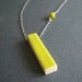 RESERVE LISTING for fleurdelis44 - Lime Green Glazed Porcelain Column Necklace
