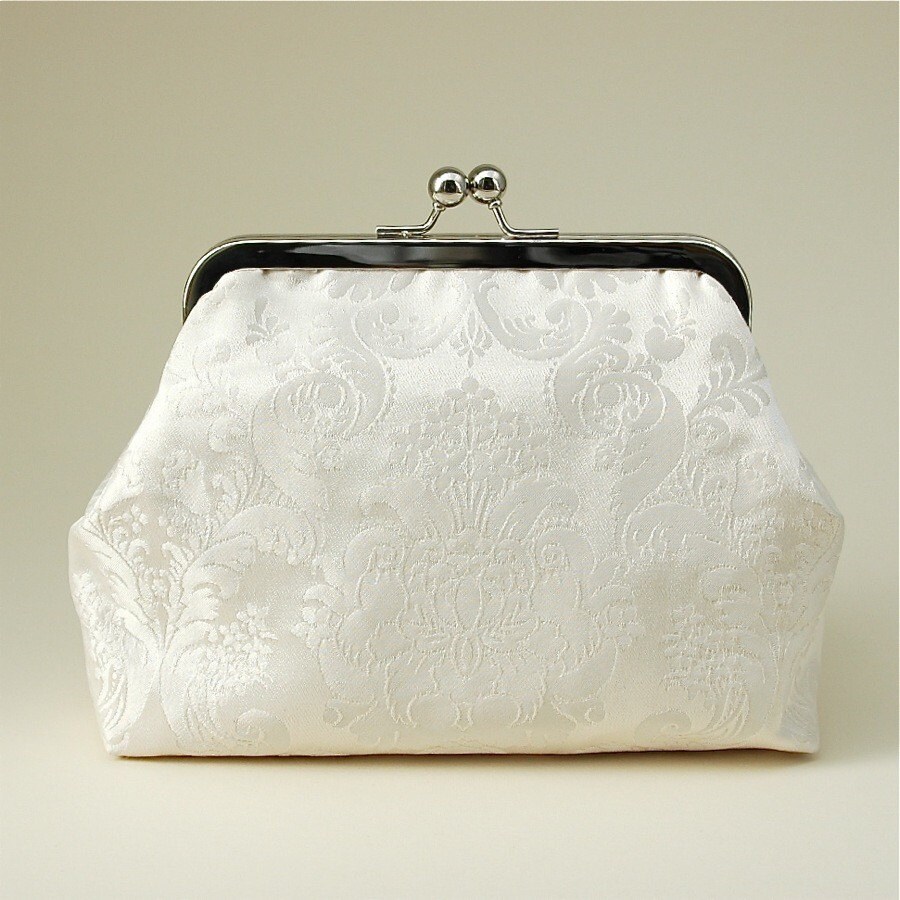 white ivory clutch bag