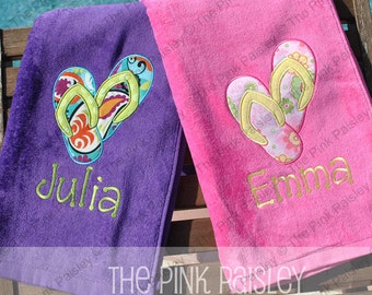 Flip Flops Applique beach towel
