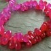 Shaded Pink Chalcedony faceted teardrop briolettes, 4" inch half strand, 32 beads, 9-11mm