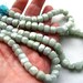 Milky Aquamarine Facted 3D Cubes, 4" half strand 8mm (11w122)