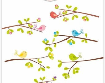 Items similar to bird clip art , Digital clip art for all use, birds ...