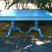 Light Powder Blue Tri-Foot Dining Table with Two Leaves
