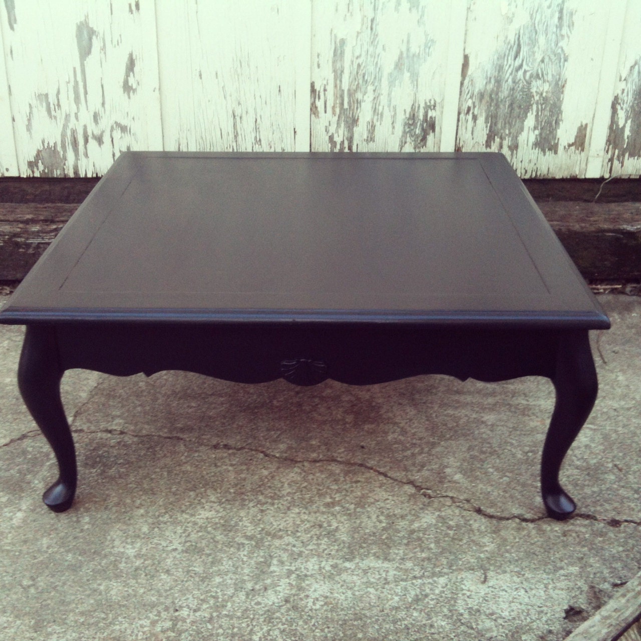 Vintage Queen Anne Black Coffee Table