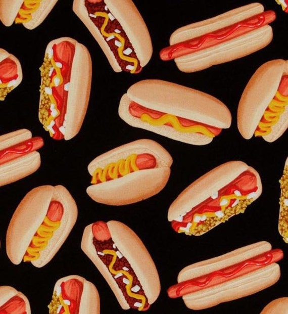 SALE Half yard of Hot Dog quilt fabric from Timesless