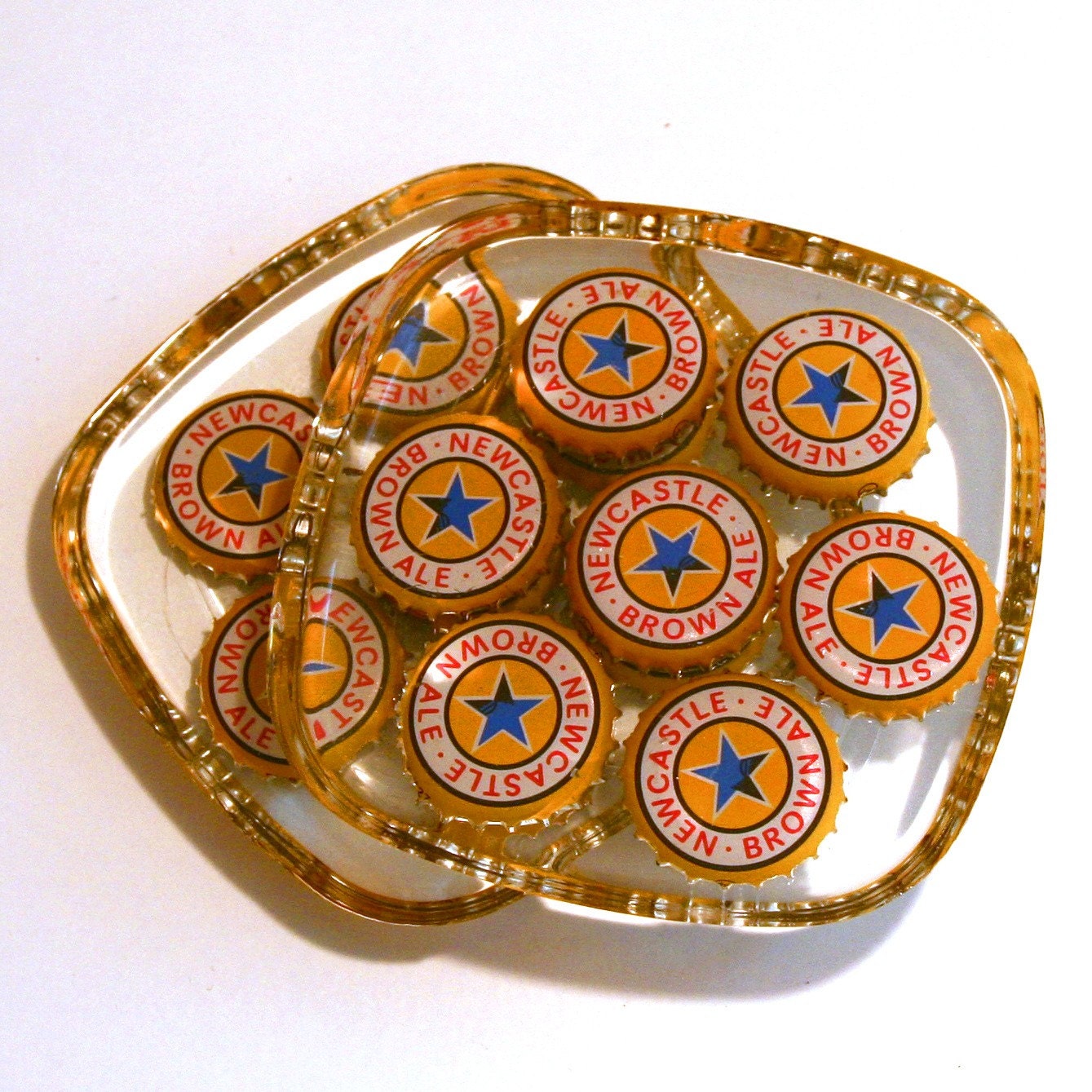 Newcastle Beer Bottle Cap Coasters Set of 4