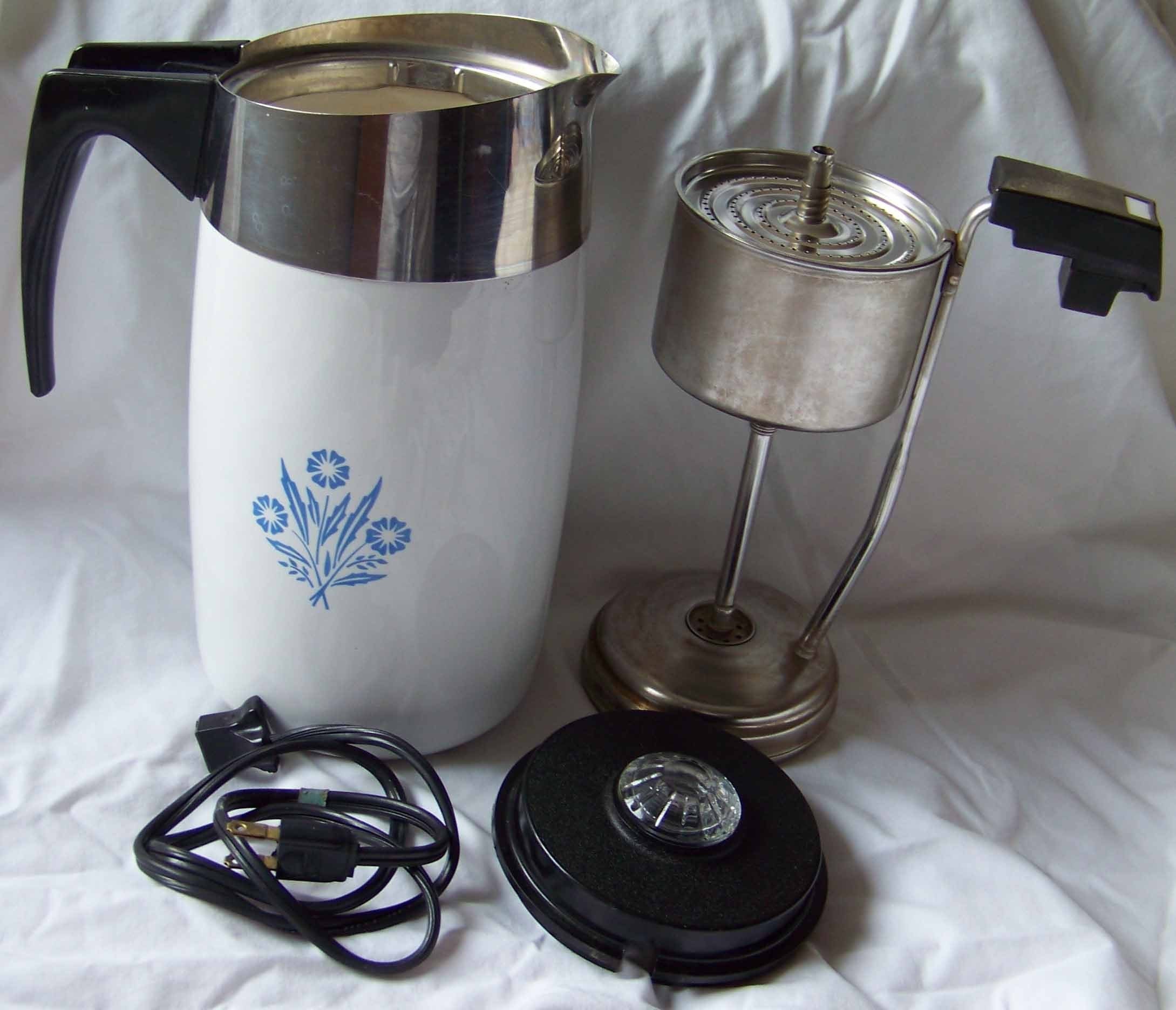 Corning Corelle Electric Percolator Coffee Pot Cornflower 10