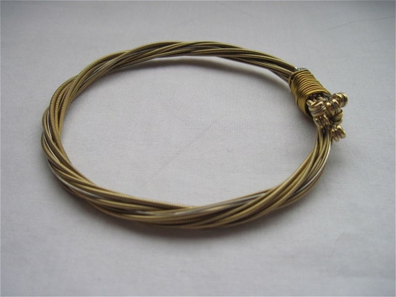 Recycled Acoustic Guitar String Bracelet mens by foxdesignsjewelry