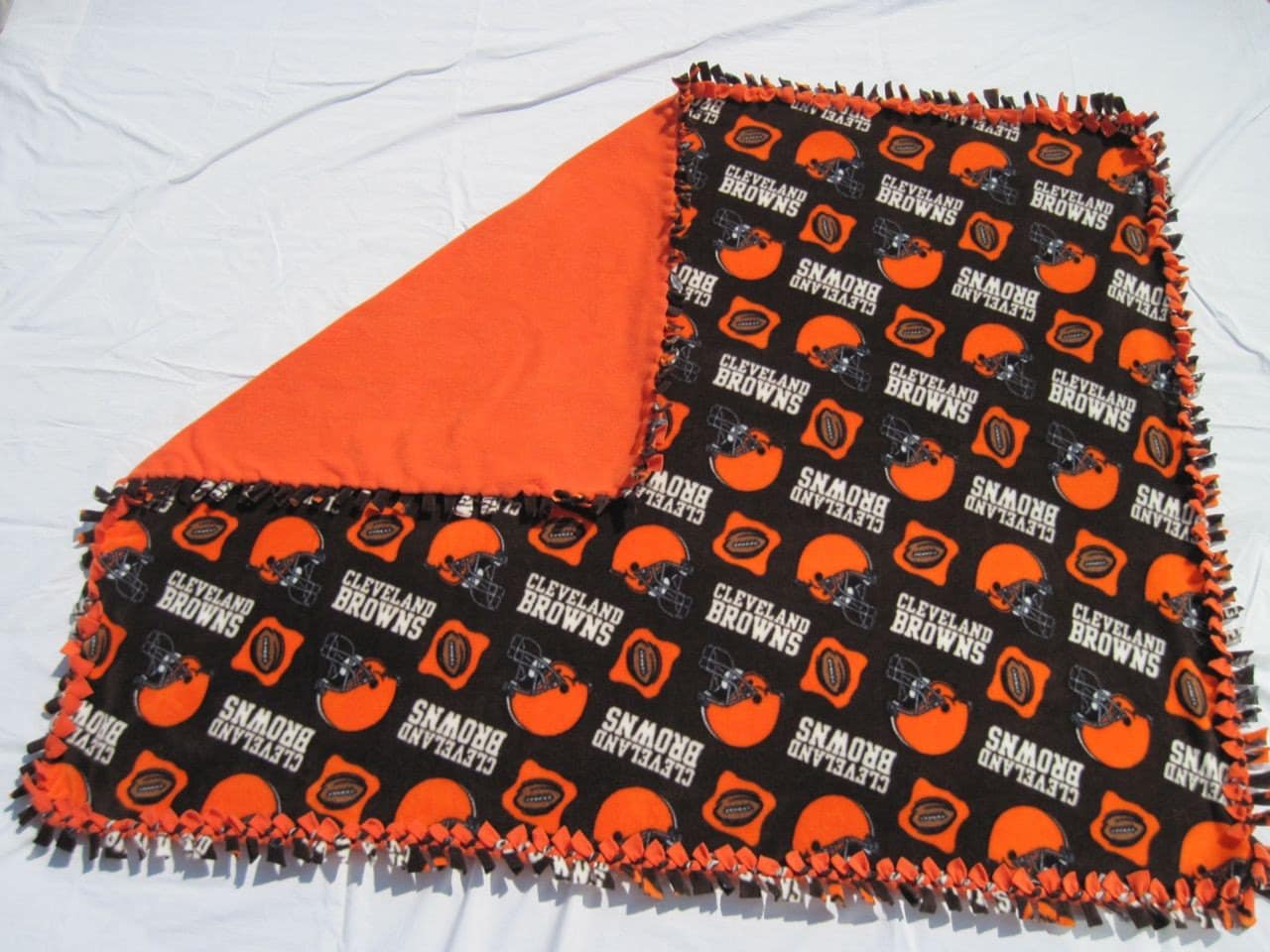 Cleveland Browns No Sew Fleece Blanket by foxdesignsjewelry