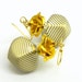 White and Gold Vintage Lucite Earrings - 14K gold filled earwires and Roses