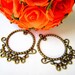 6 Bronze earring hoops chandelier pendants 37 x 39 jewelry findings A369