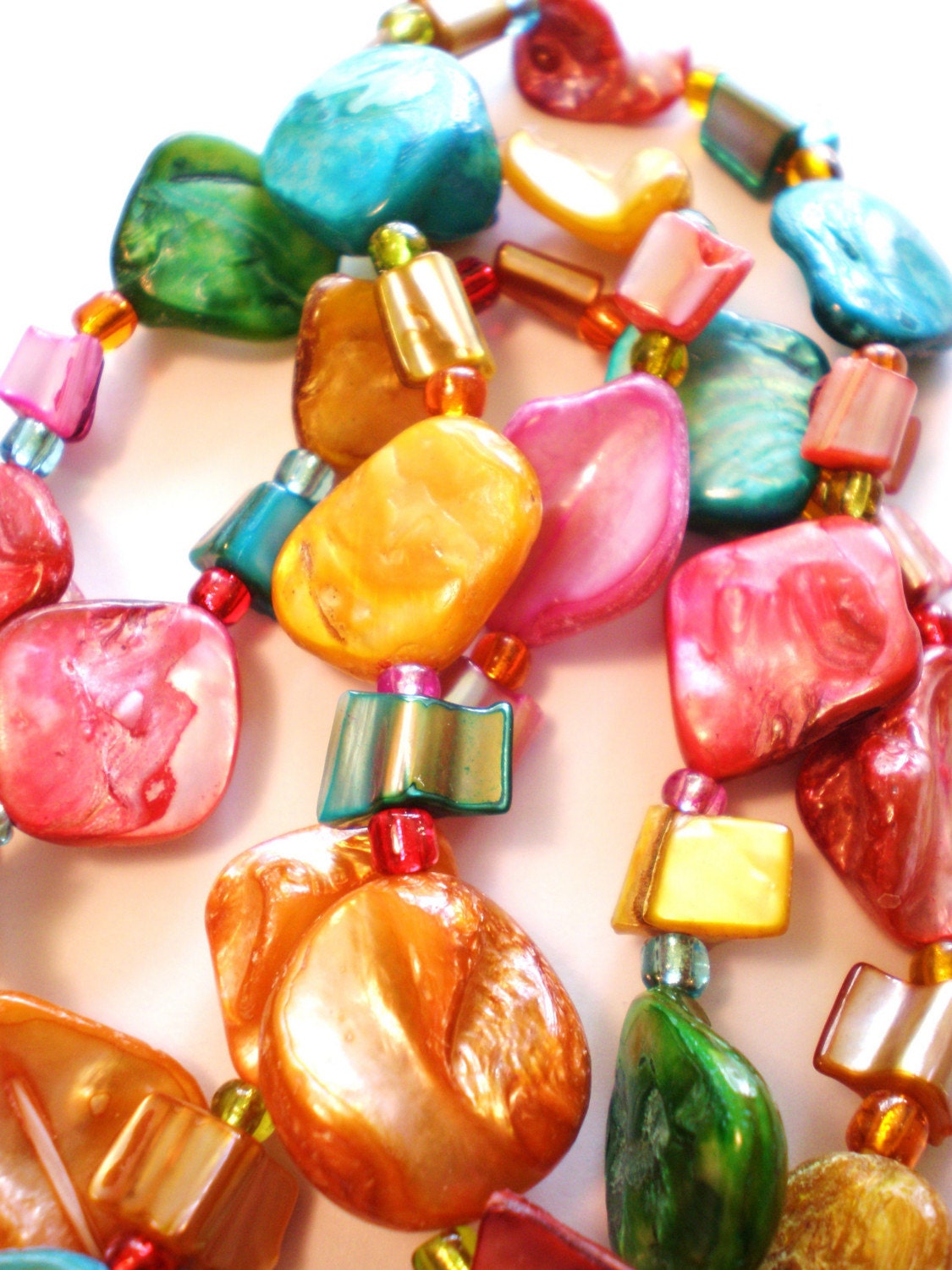 Shell beads diy jewelry making beads Colored by GatheringSplendor