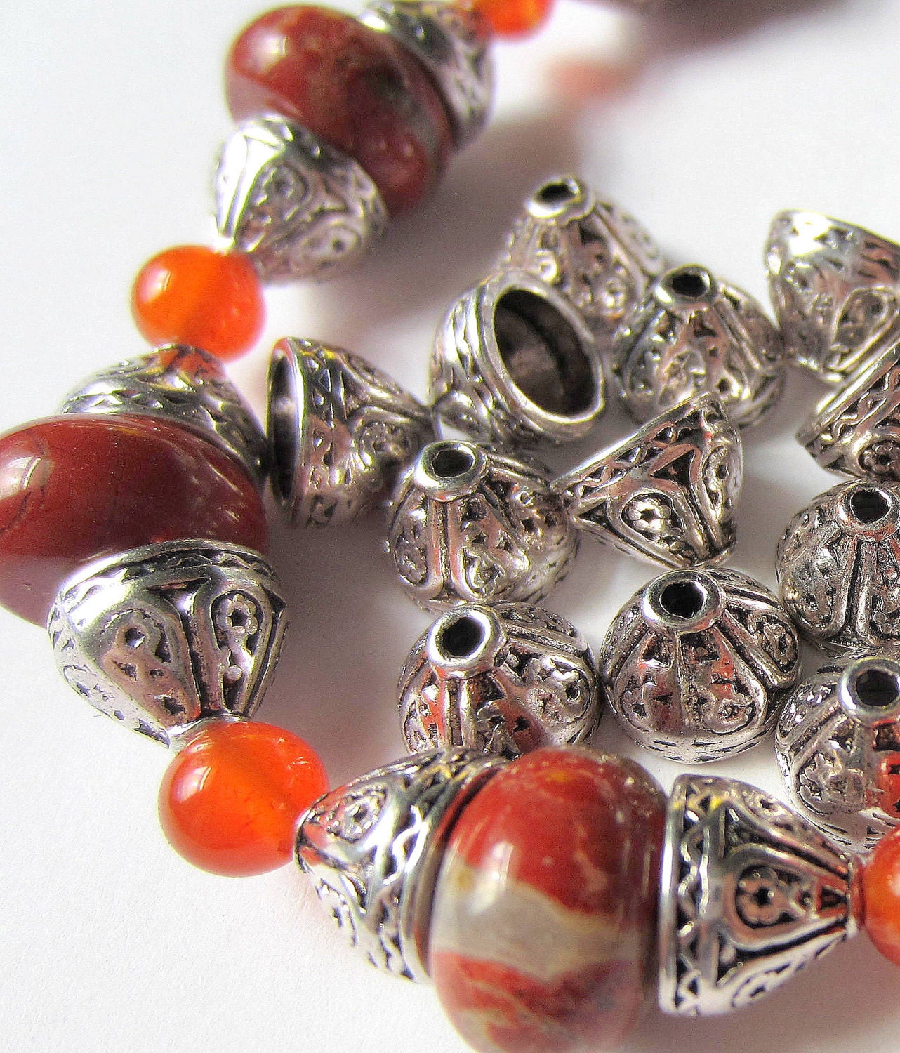 30 silver bead caps bali style jewelry making by GatheringSplendor