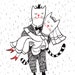 Rain of Love /Wedding illustration/ ORIGINAL ILLUSTRATION / ink drawing / wedding / paintings cats / in love
