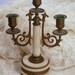 Antique Vintage Candelabra Stone / Marble / Brass Candle Holder Great for Halloween