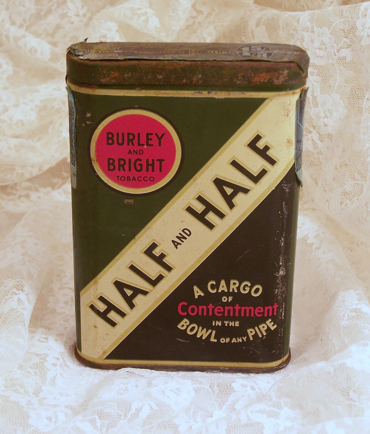 Items similar to Vintage Half and Half Tobacco Tin, Advertising Tin