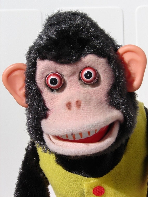 Vintage 1950's Cymbal Playing Jolly Chimp Monkey Toy for