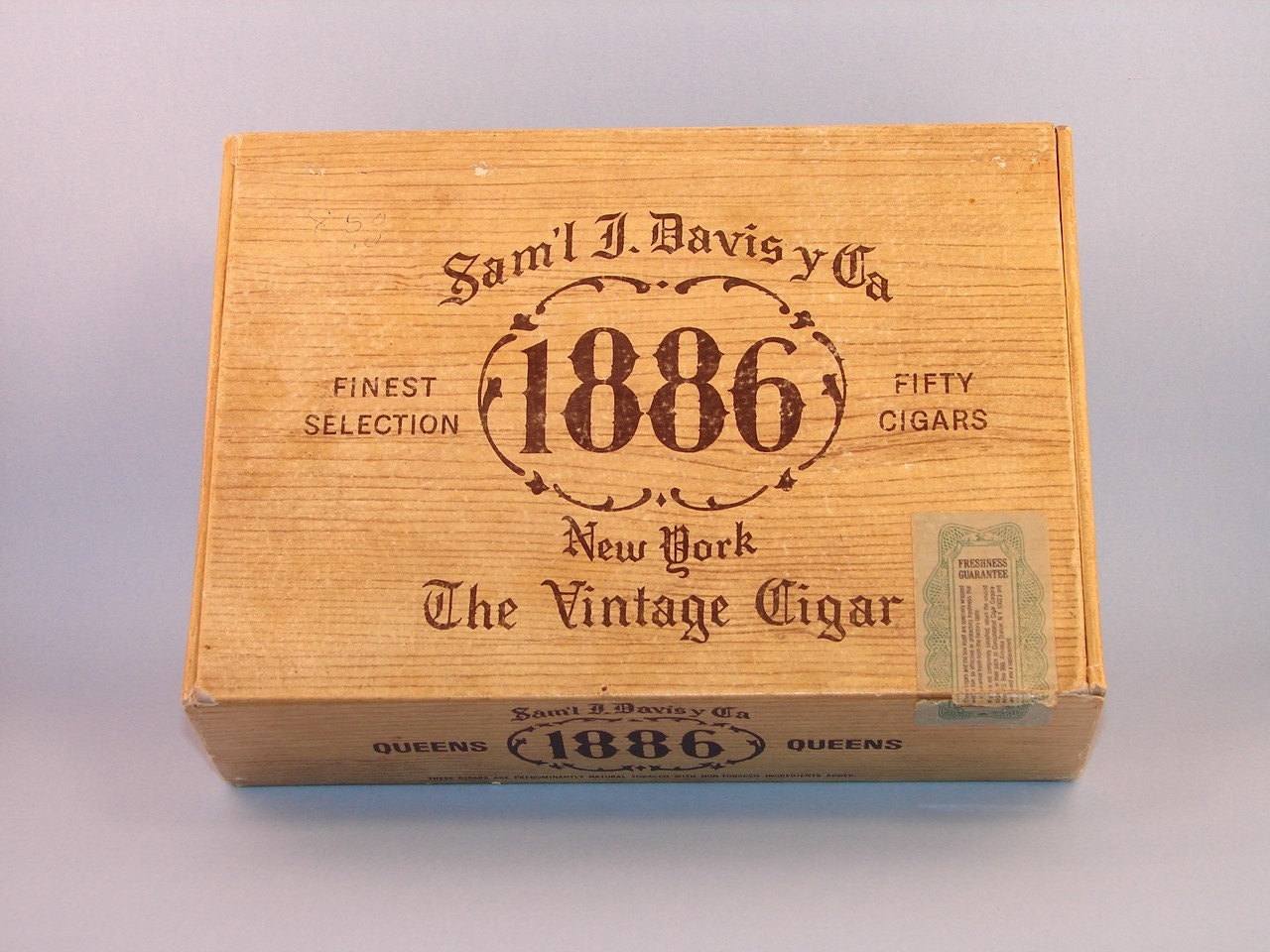 Vintage Samuel J Davis Y CA Cardboard Cigar Box by 3MontanaGirls