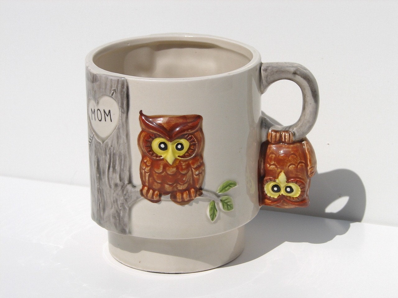 Vintage Owl Mug Ceramic Porcelain with saying We by 3MontanaGirls