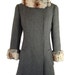 Vintage 1960's 60's Russian Princess Mod Gray Wool Chinchilla Fur Coat XS/S