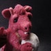 Dragon Needle Felted - Raspberry Red Ruadh the Dragon Needlefelted OOAK Soft Sculpture by Bella McBride